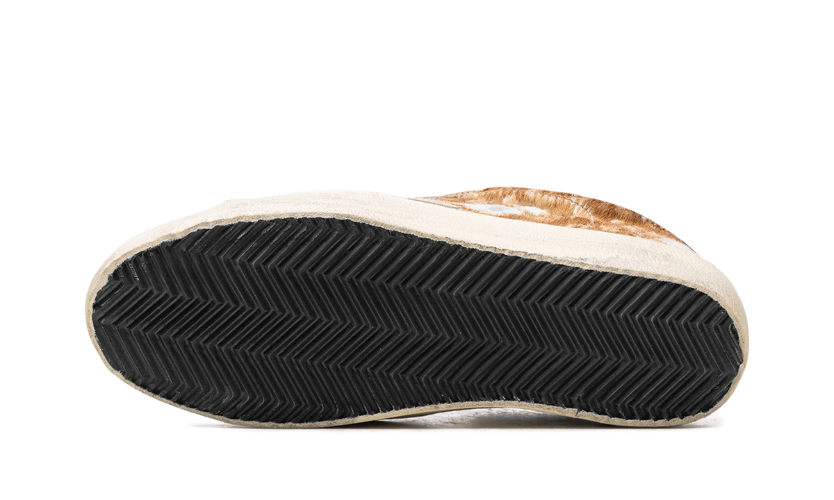 SUPER-STAR LEOPARD HORSY UPPER PAINTED NABUK TOE MIRROR STAR SHINY HEEL "LEO HAZELNUT LIGHT GREY GOLD GREY BLUE"