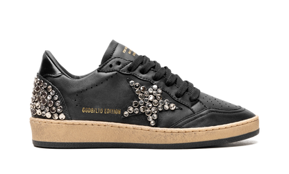 BALL STAR NAPPA UPPER AND SPUR LEATHER STAR SHINY LEATHER HEEL WITH STUDS "BLACK" GWF00117.F004375.90100